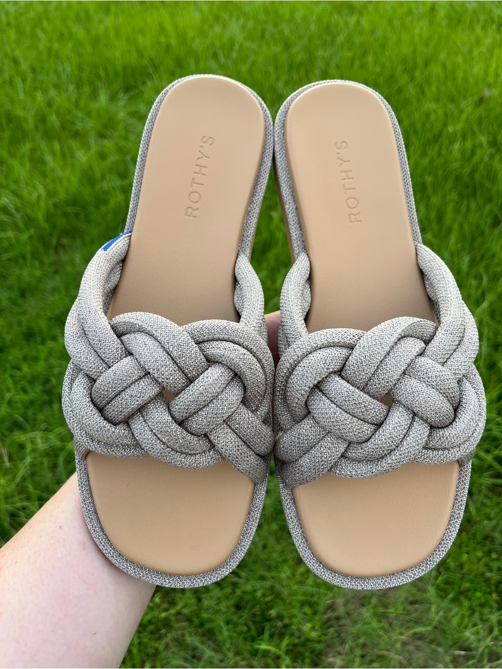 NWOT Rothy's Braided The Summer Sandals in Taupe Size 9
